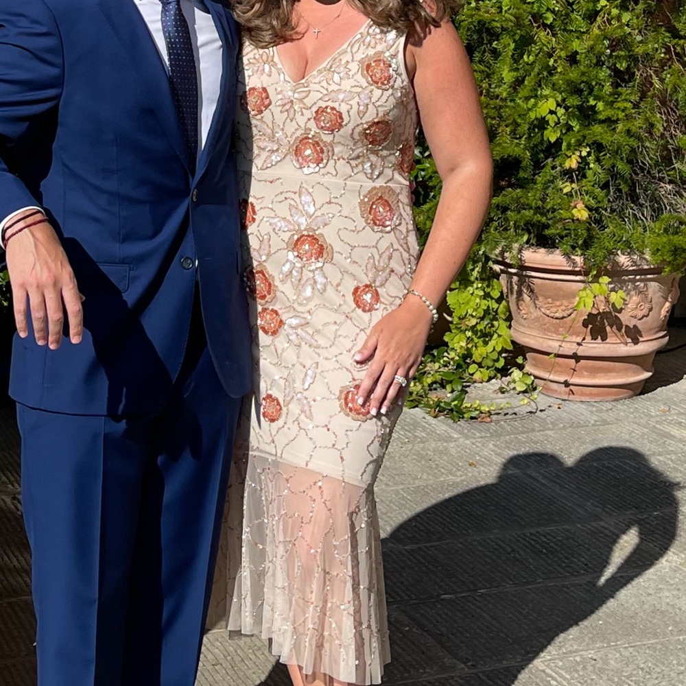 Aidan Mattox Embellished Illusion Dress